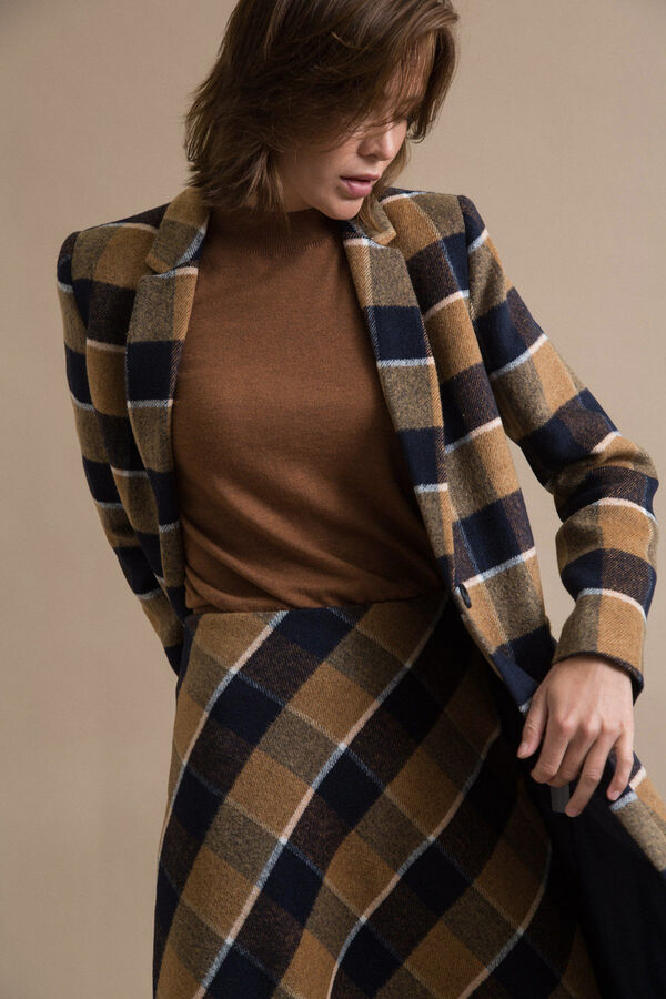 #93836 Пальто (Emka Fashion) коричневый, синий, бежевый