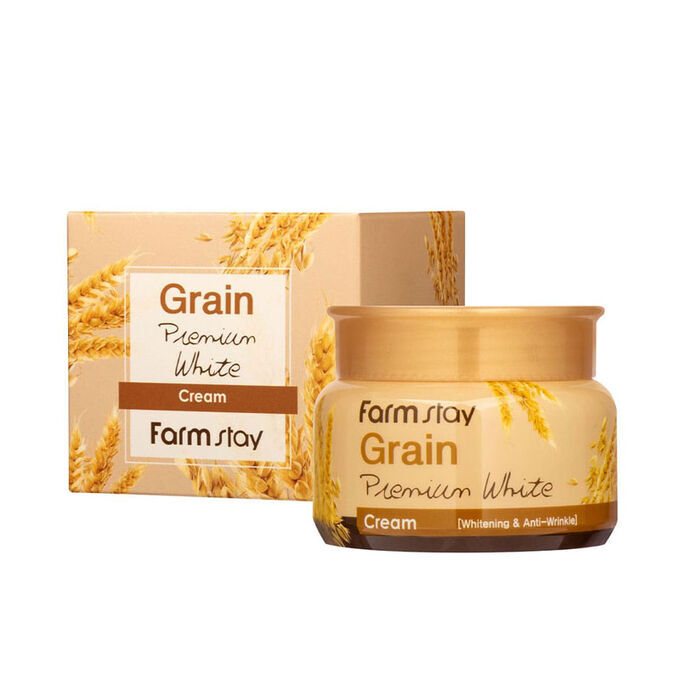 Farm Stay Grain Premium White Cream Осветляющий крем с экстрактами злаков, 100 гр