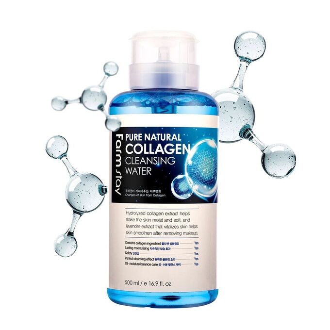 Farm Stay KR/ FarmStay Pure Natural Cleansing Water Collagen Очищающая вода для лица &quot;Коллаген&quot;, 500мл