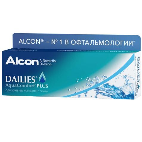 Однодневные контактные линзы Dailies Aqua +6.0 BC 8.7 (30 линз)