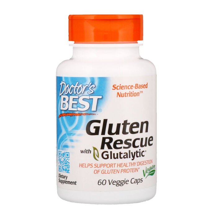 Doctor&amp;#x27 - s Best, Gluten Rescue с Glutalytic, 60 растительных капсул