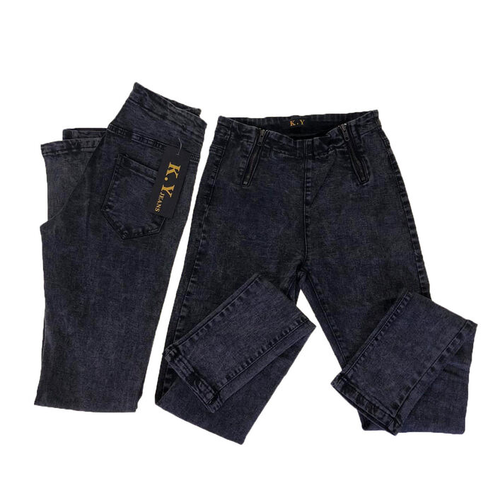 Размер 25. Рост 165-170. Современные женские джинсы Haul из стрейч материала цвета графит.