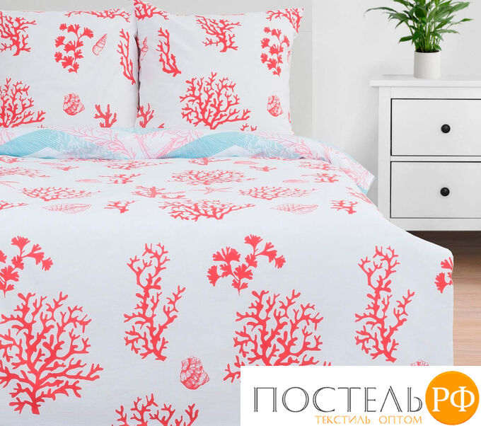 КПБ Этель дуэт Sea caress 143*215 см - 2 шт, 220*240 см, 70*70 см -2 шт   4675210 (Прямоугольная ПВХ)