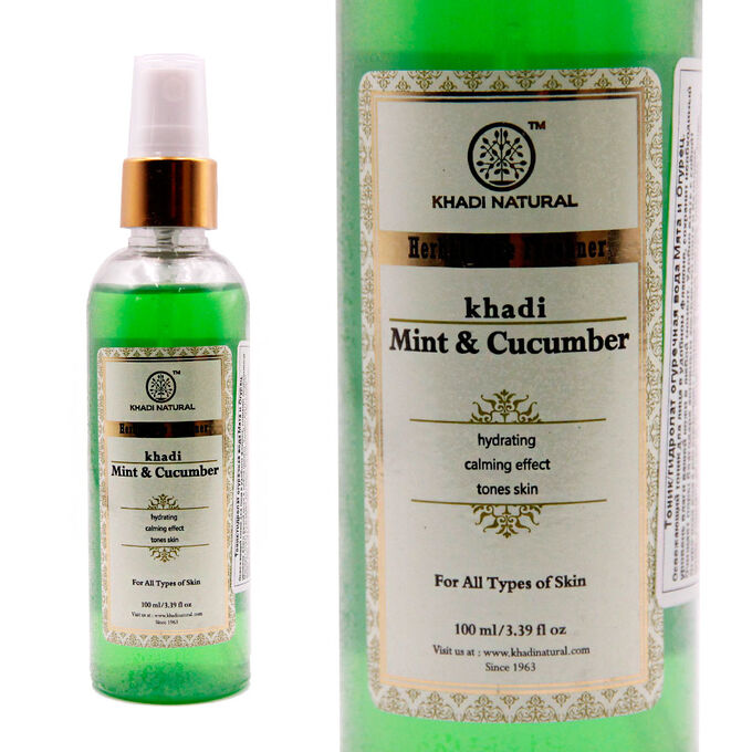 Гидролат Тоник  душистая вода Khadi Mint Cucumber Мята и огурец 100мл 11034