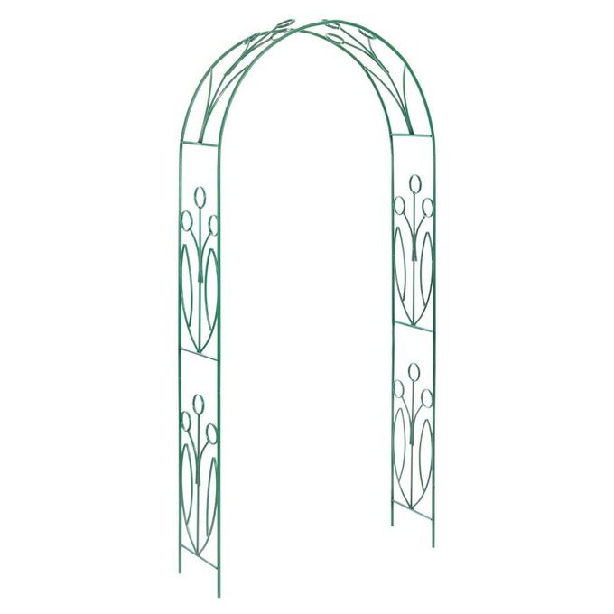 Арка садовая, разборная, 230 ? 125 ? 36.5 см, металл, зелёная, «Ландыш»