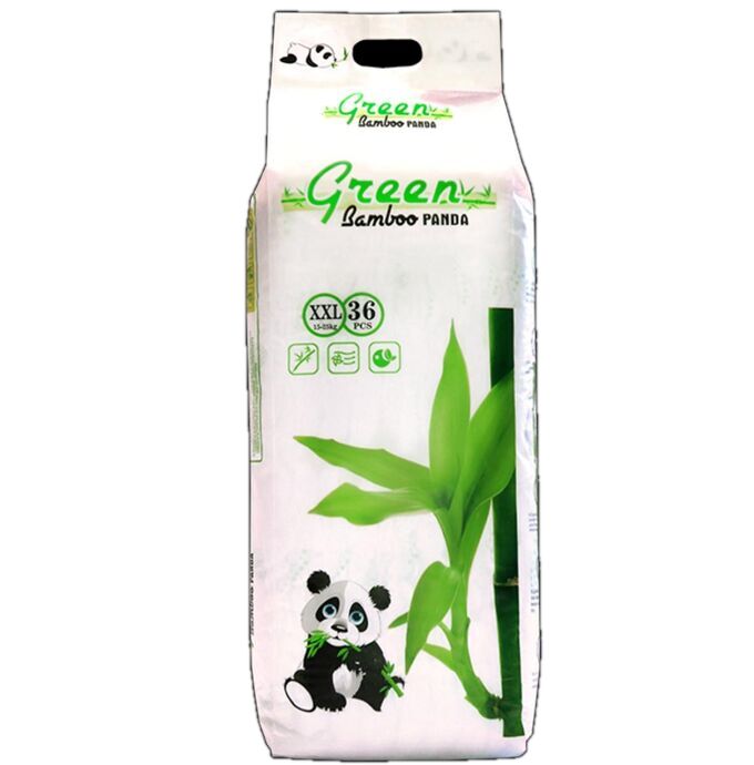 Детские подгузники-трусики GREEN BAMBOO PANDA Белые, XXL36 15-25 кг