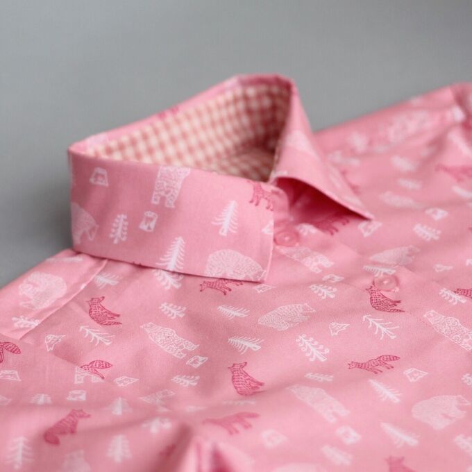 Рубашка &quot;Мишки на розовом&quot;