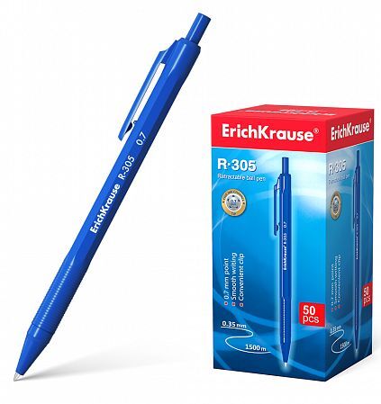 Ручка автоматическая шариковая 0.7мм 39055 R-305 синяя Erich Krause {Китай}