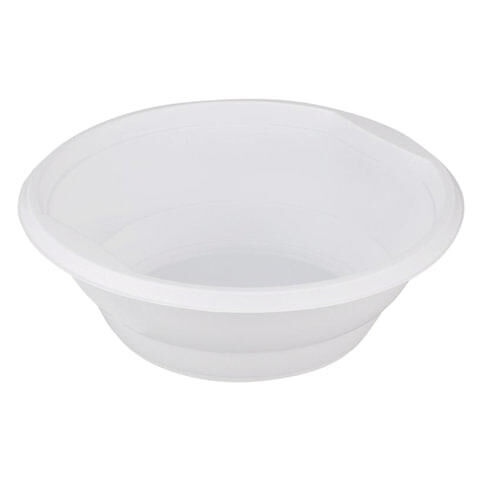 Одноразовые тарелки суповые, КОМПЛЕКТ 50 шт., пластик, 0,5 л, &quot;ЭТАЛОН&quot;, белые, ПП, холодное/горячее, ЛАЙМА, 602651