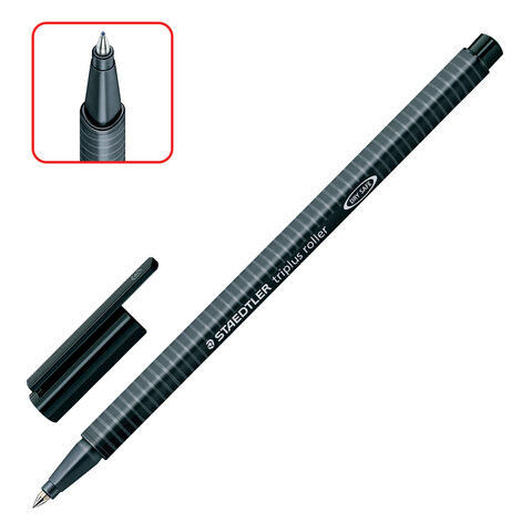 Ручка-роллер STAEDTLER (Германия) &quot;Triplus Roller&quot;, ЧЕРНАЯ, трехгранная, узел 0,7 мм, линия письма 0,4 мм, 403-9