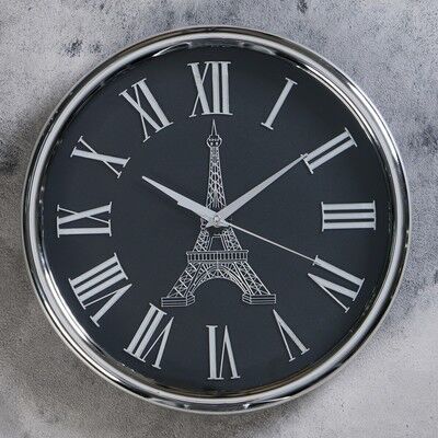 Часы настенные, серия: Интерьер, Париж, d=34 см, 1 АА, плавный ход