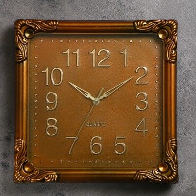 Часы настенные, серия: Классика, &quot;Камила&quot;, 30х30 см, коричневые