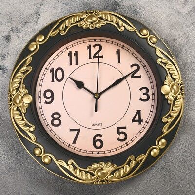 Часы настенные, серия: Интерьер, Трина, бронзовые, d=26 см, микс