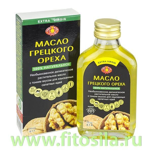 Грецкого ореха масло пищевое нерафинированное 0,1 л, ТМ &quot;Golden Kings of Ukraine&quot; (Агросельпром) (стекло)