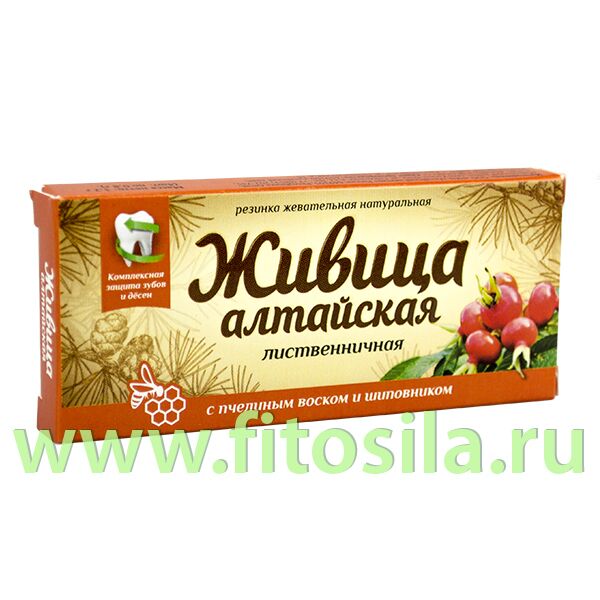 ФИТОСИЛА Живица &quot;Алтайская&quot; с пчелиным воском и шиповником, блистер № 4 х 0,8 г, т. м. &quot;Алтайский нектар&quot;