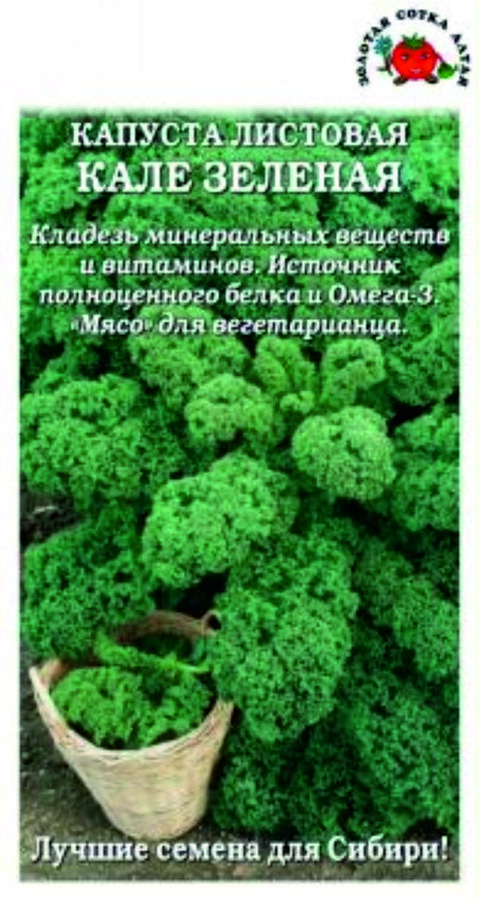 Капуста листовая Кале Зелёная F1 ЦВ/П (Сотка) 0,3гр