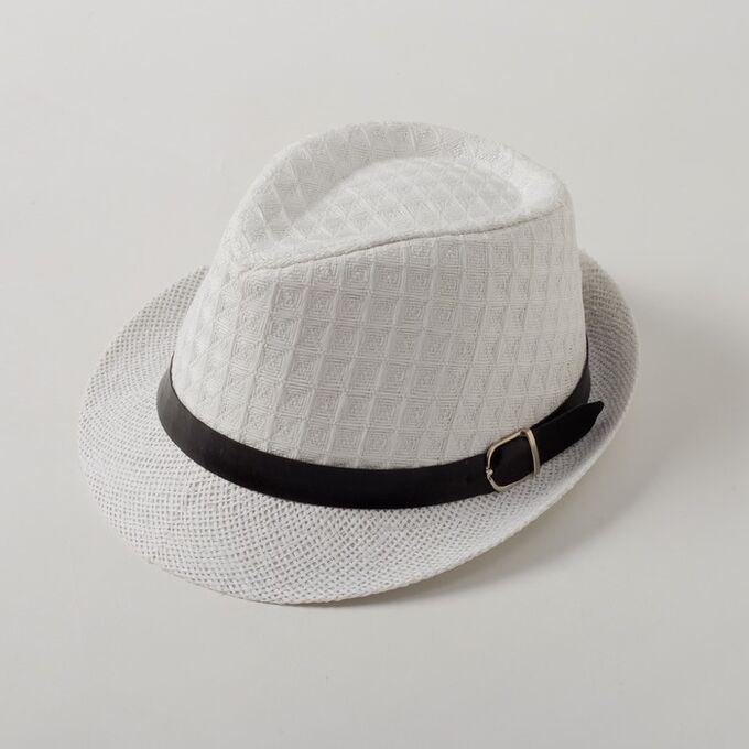 Шляпа мужская MINAKU &quot;Классика&quot;, размер 58, цвет белый