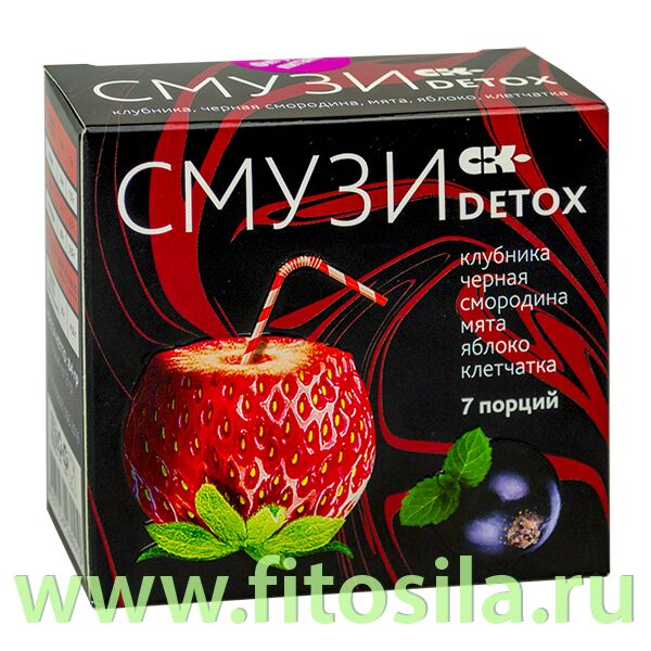 СМУЗИ СК &quot;DETOX&quot; клубника, черная смородина, мята, яблоко, клетчатка, 7 пакетиков х 12 г