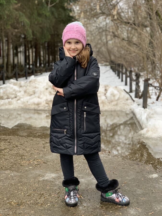 Пальто демисезонное для девочек (Ткань верха Мембраннная ,подкладка х/б+100п/э,утеплитель Сиберия 200, по л/талии кулиска, внутр