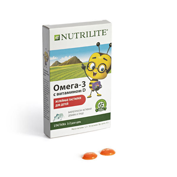 Amway NUTRILITE™ Омега-3 с витамином D детские желейные пастилки, 30 шт.