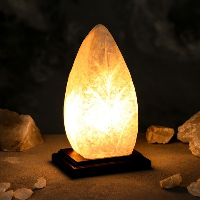 Соляная лампа &quot;Лист&quot;, цельный кристалл, 21 см, 1-2 кг