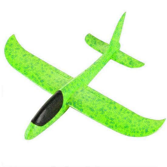 Самолет-аэроплан, светящийся зеленый