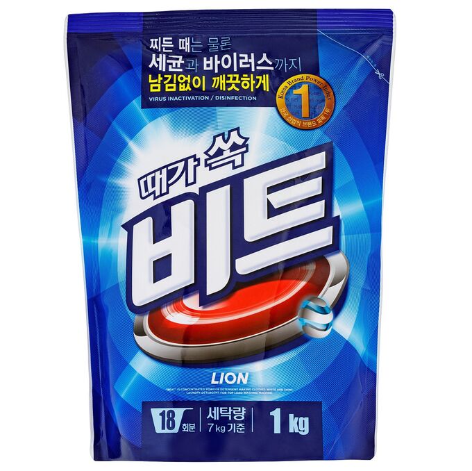 Lion Стиральный порошок Beat, 1кг, мягкая упаковка/Корея