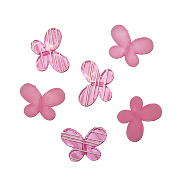 мф поиск Декоративные бусины Мотылек розовые ассорти 3х2,2 см 10 шт