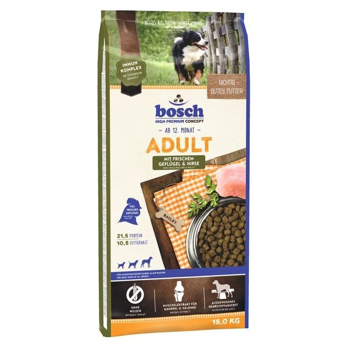 Bosch Adult с птицей и просом сухой корм для собак 15 кг