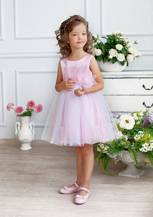 ALOLIKA Восхитительное нарядное платье для маленьких принцесс, цвет розовый
