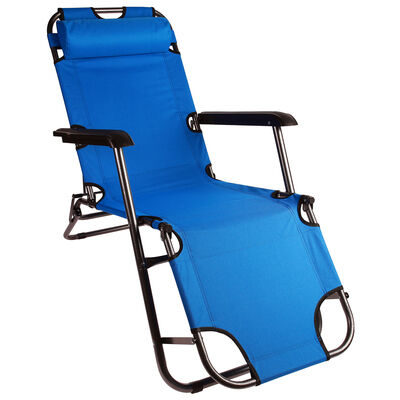 Кресло-шезлонг турист, с подголовником 153х60х79 см, до 100 кг