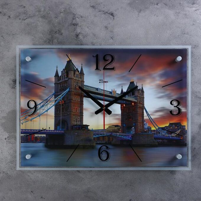 Рубин Часы настенные, серия: Город, &quot;Тауэрский мост&quot;, 40х56 см