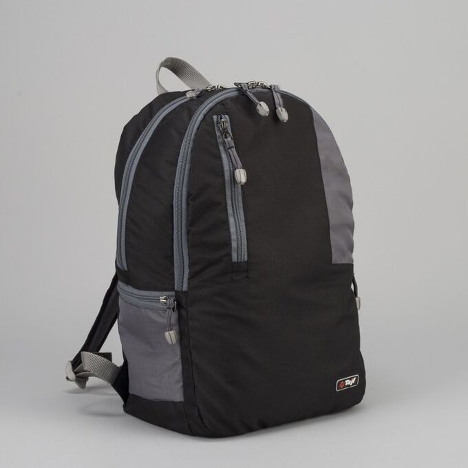 Рюкзак туристический, 21 л, отдел на молнии, наружный карман, цвет чёрный/серый
