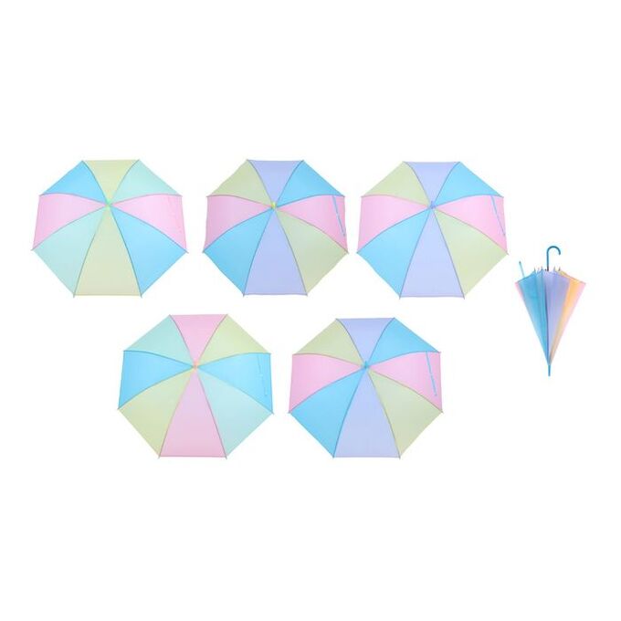 Зонт детский полуавтоматический &quot;Радуга пастель&quot;, r=46см, цвет МИКС