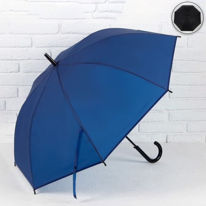 Зонт - трость полуавтоматический «Однотонный», 8 спиц, R = 49 см, цвет МИКС