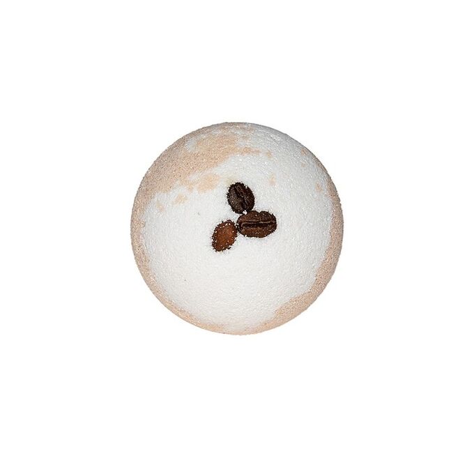 Бурлящий шар для ванн двухцветный с  кофейными зернами, 130 г