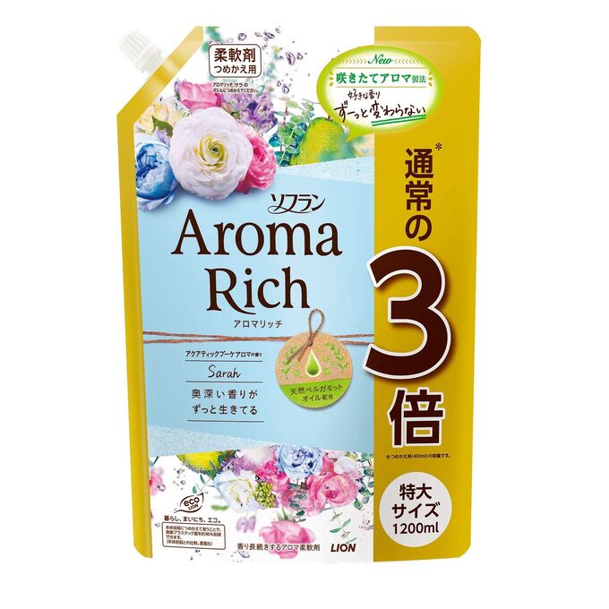 Lion Кондиционер для белья &quot;AROMA&quot; (ДЛИТЕЛЬНОГО действия &quot;Aroma Rich Sarah&quot; &quot;Сара&quot; с богатым ароматом натуральных масел (аромат унисекс)) МУ с крышкой 1200 мл 6