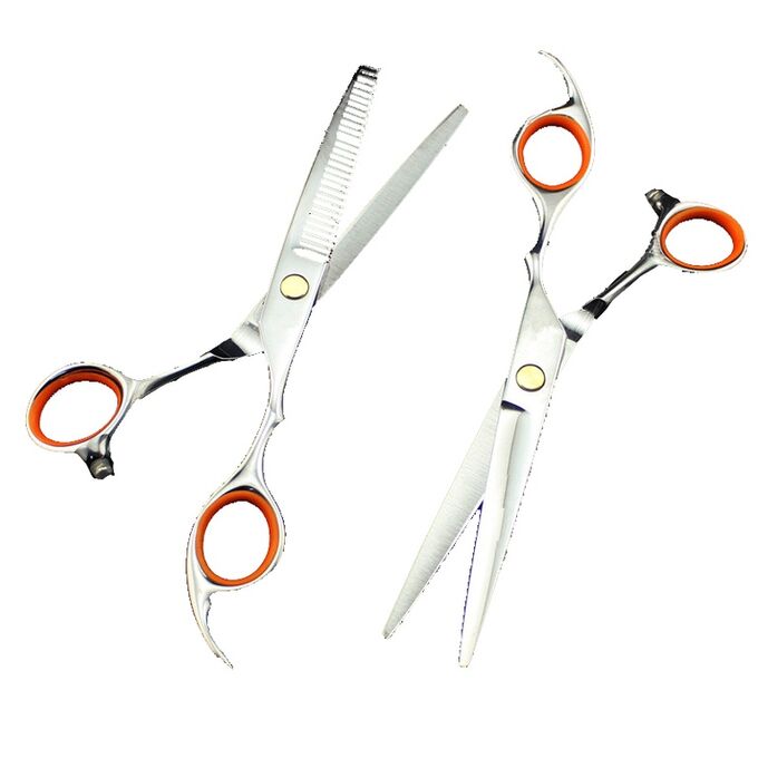 Ножницы стальные Freelander 6.0 (с оранжевой окантовкой колец)