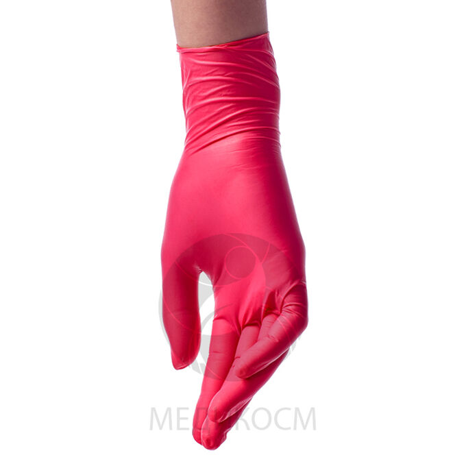 Benovi BENOVY Nitrile MultiColor, перчатки нитриловые, красные, L, 50 пар в упаковке