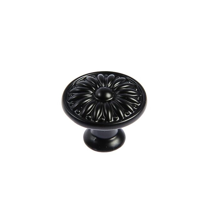 TUNDRA Ручка кнопка ТУНДРА РК122BL (FE112BL), черная