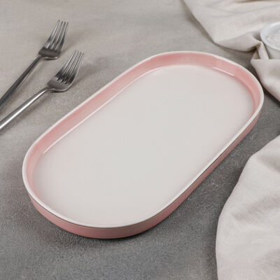 Блюдо для подачи &quot;Туманность&quot; 30,5х16,5 см, цвет розовый