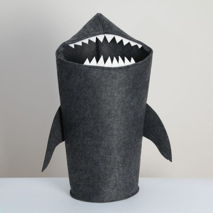 Корзина для хранения Eva Funny «Акула», 30x25x76 см, цвет тёмно-серый