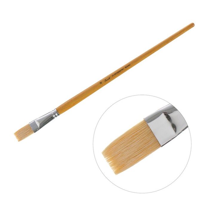 Кисть "Сонет" №10, щетина, плоская, длинная ручка, d=17 мм | Кисти ...