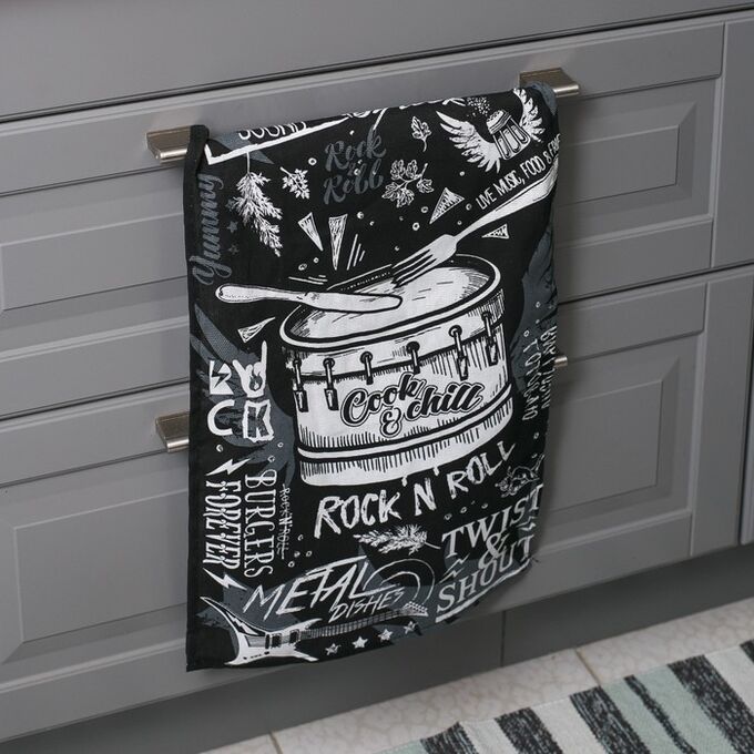 Доляна Полотенце кухонное «Rock&#039;n&#039;roll» 35х60 см