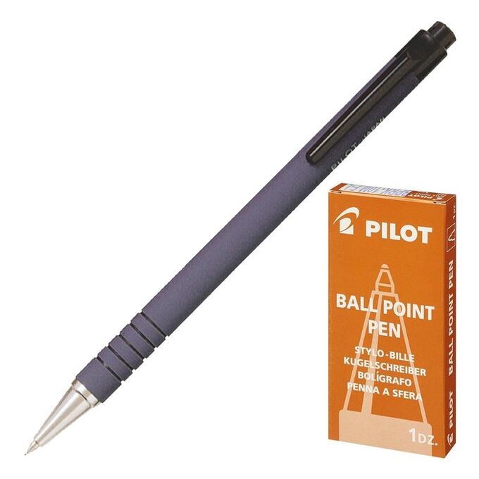 Ручка шариковая автоматическая Pilot Soft, узел 0.7мм, чернила синие, корпус с покрытием Soft