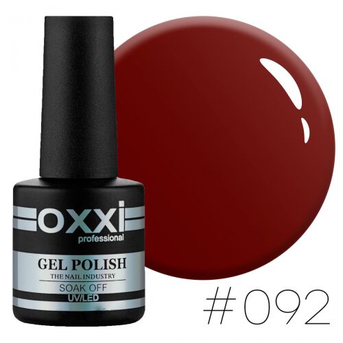 Гель лак Oxxi № 092(темный красно-коричневый, эмаль)