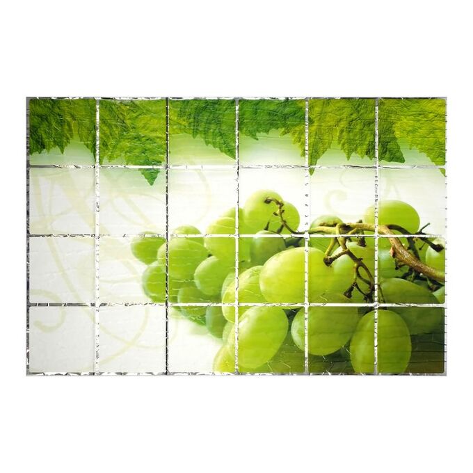 Наклейка на кафельную плитку &quot;Зелёный виноград&quot; 90х60 см 4757260