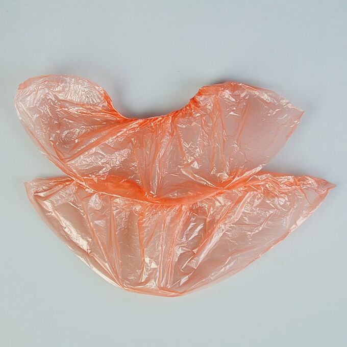 СИМА-ЛЕНД Бахилы оранжевые полиэтиленовые, детские, стандарт прочные, 300 х 100 мм., 1,5 г