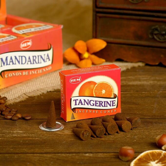 Благовония &quot;HEM&quot; 10 конусов Tangerine Cones