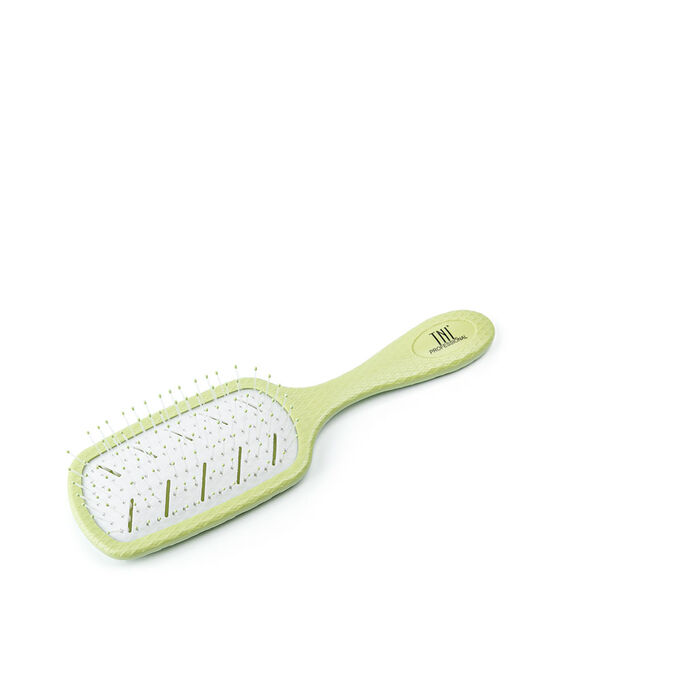 Щетка массажная для волос TNL Bio прямоугольная, 68х228 мм, зеленая